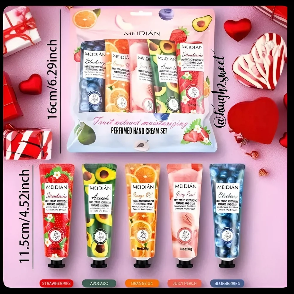 🆕LAST SET🌹FRUIT EXTRACT MOISTURIZING SCENTED HAND CREAM GIFT SET NEW IN BAG